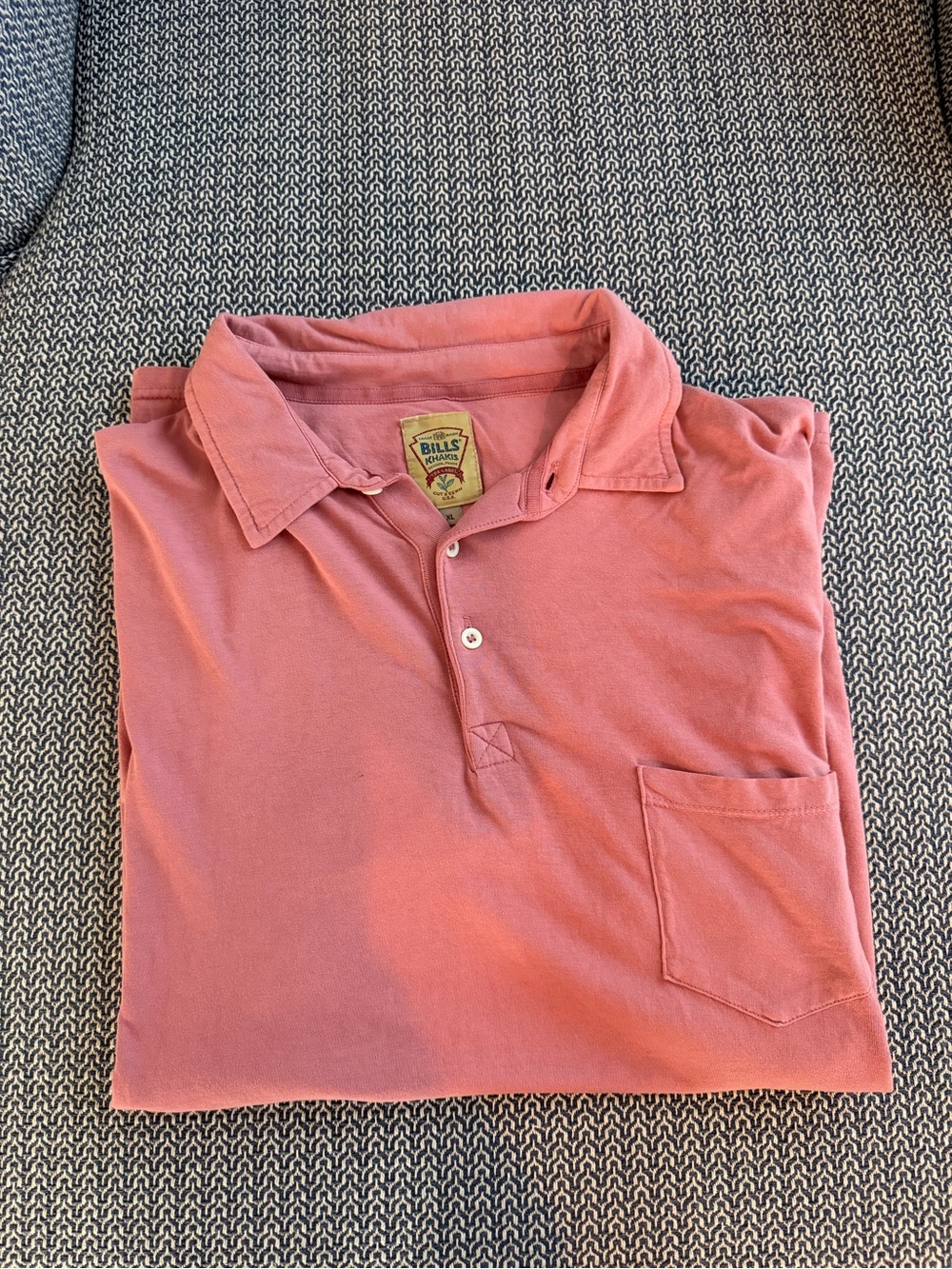 Bill's Khakis Men's salmon Pink Pocket Polo